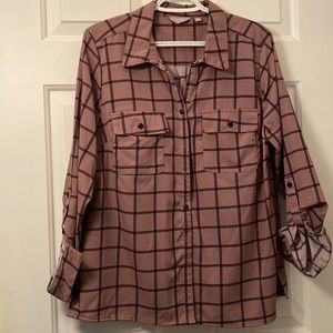 Coral Bay Three Quarter length sleeve button down blouse